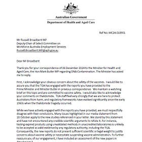 TGA rude response to Russell Broadbent MP criticizes Paywalled Journalist