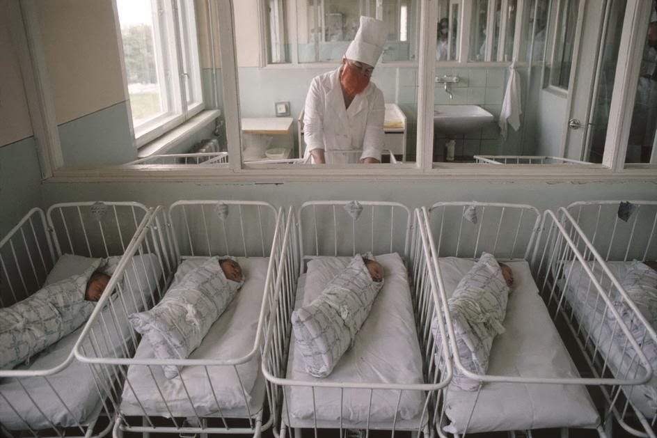 Inside the maternity ward in Chernivtsi. Inside the maternity ward in Chernivtsi.
