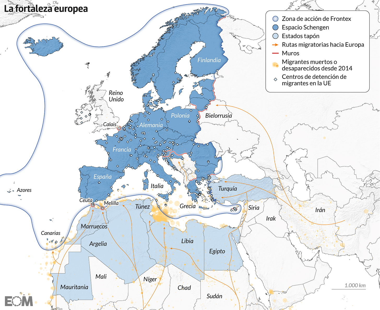 El mapa de la fortaleza europea