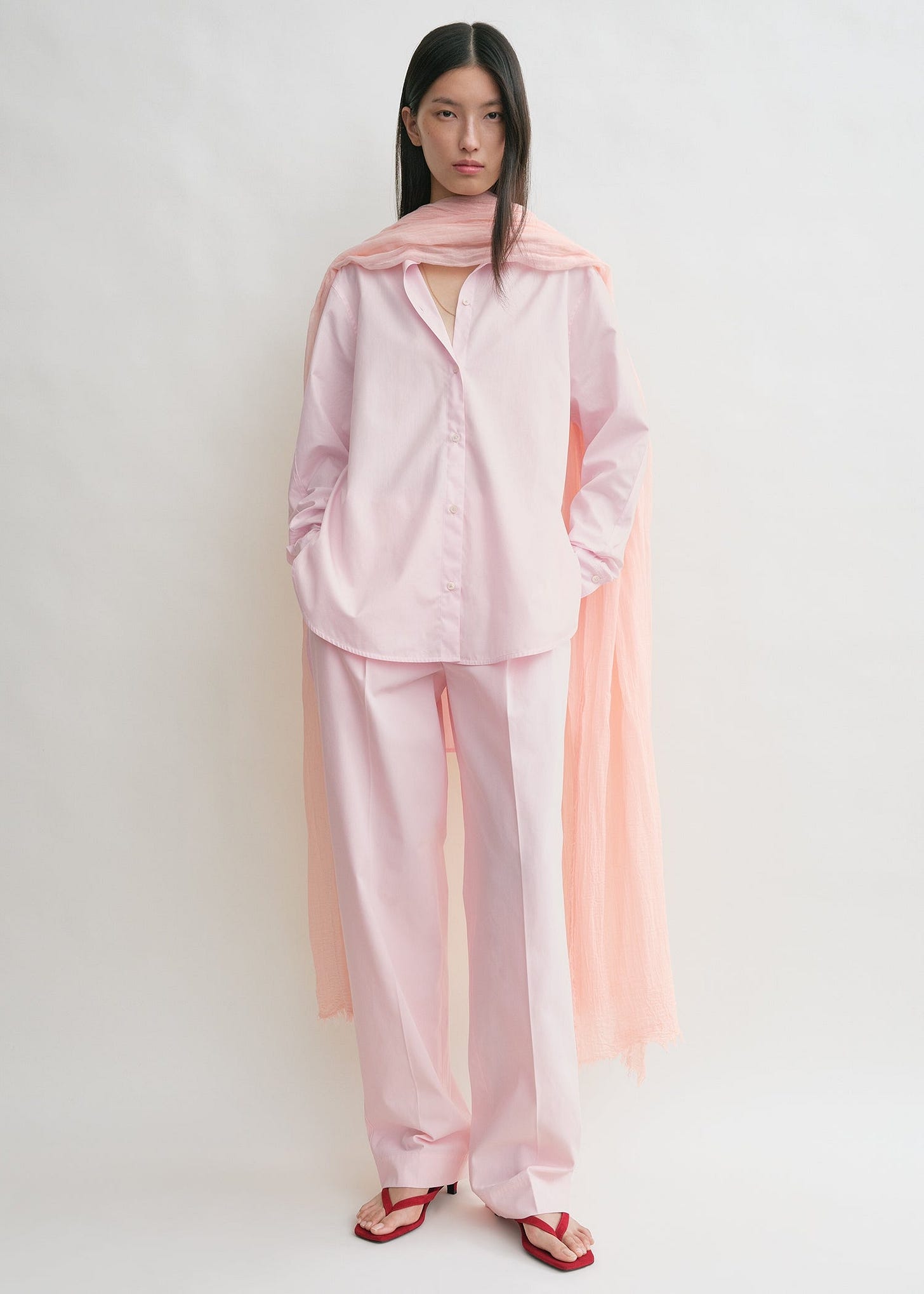 Kimono-sleeve poplin shirt blossom