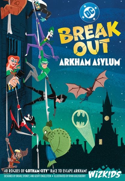 DC Breakout: Arkham Asylum, WizKids, 2026 — front cover (image provided by the publisher)