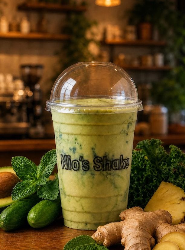 Signature protein shake from Nio's Shake in New York City Signature protein shake from Nio's Shake in New York City