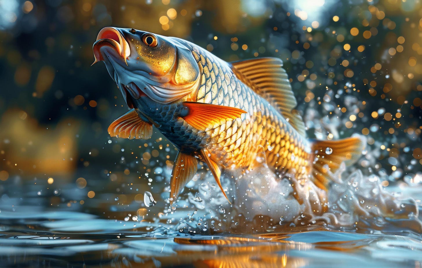 Golden Carp Leaping From Water On Sunny Day 47022941 Stock Photo at ... Golden Carp Leaping From Water On Sunny Day 47022941 Stock Photo at ...