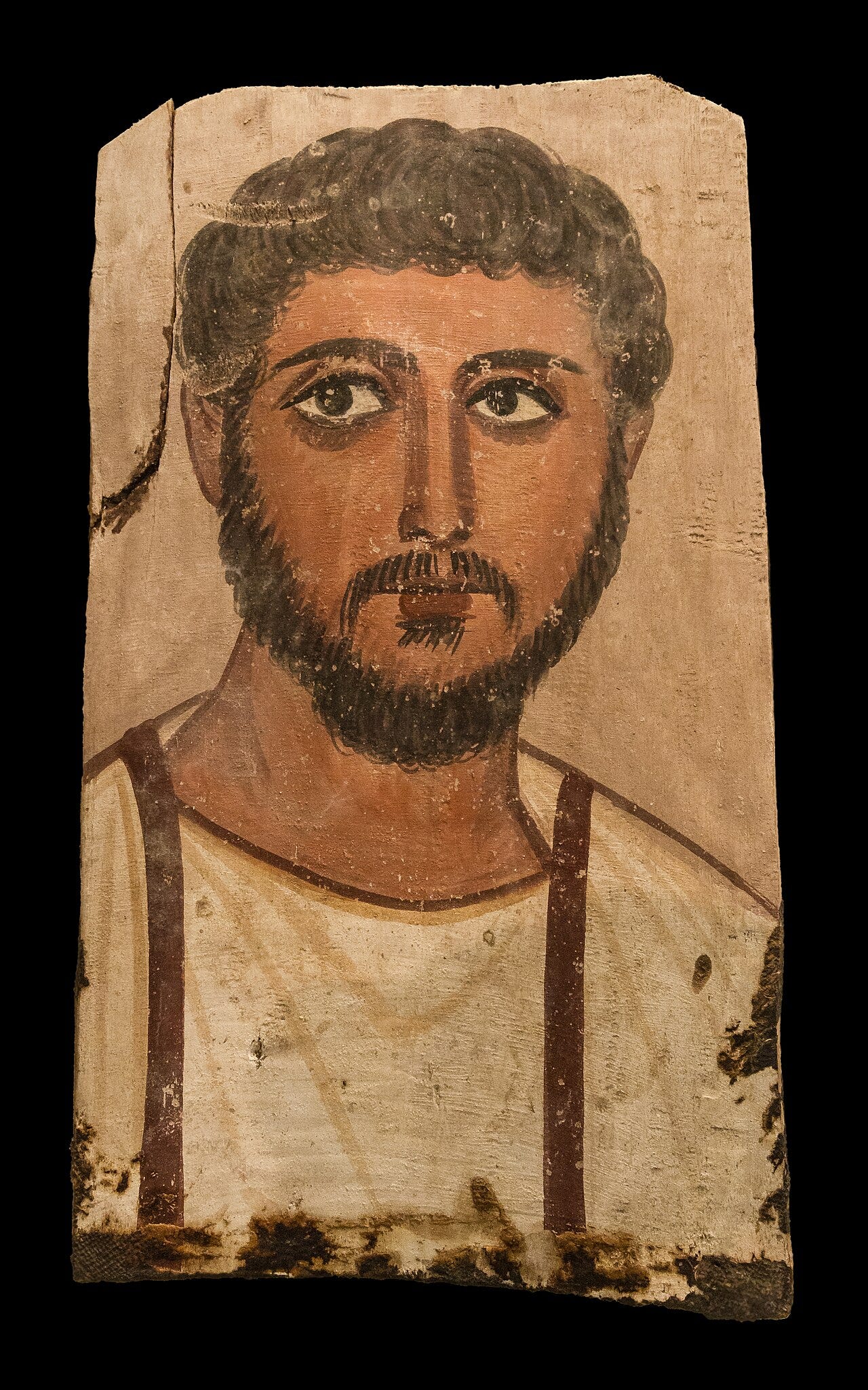 Fayum mummy portrait encaustic Roman Egypt Fayum mummy portrait encaustic Roman Egypt