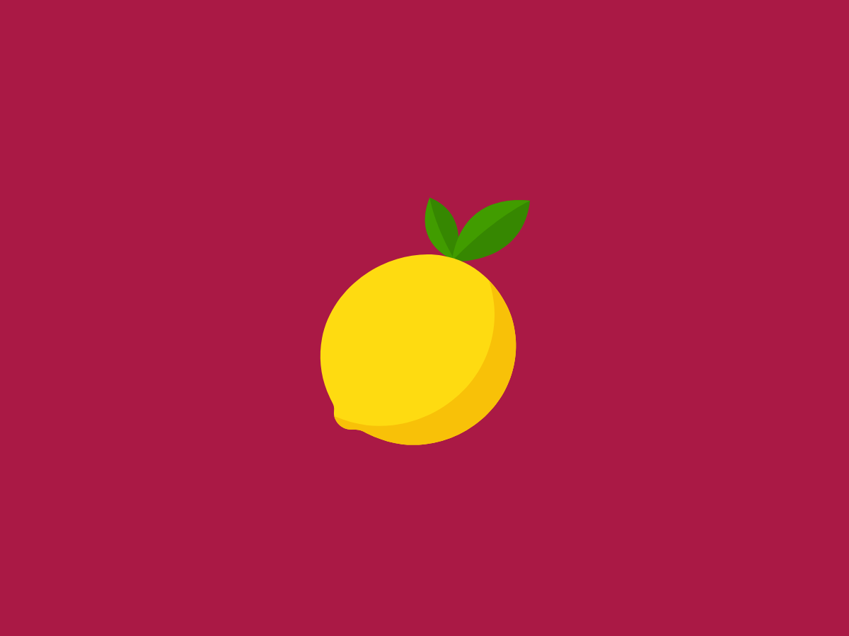 red background with a lemon on it