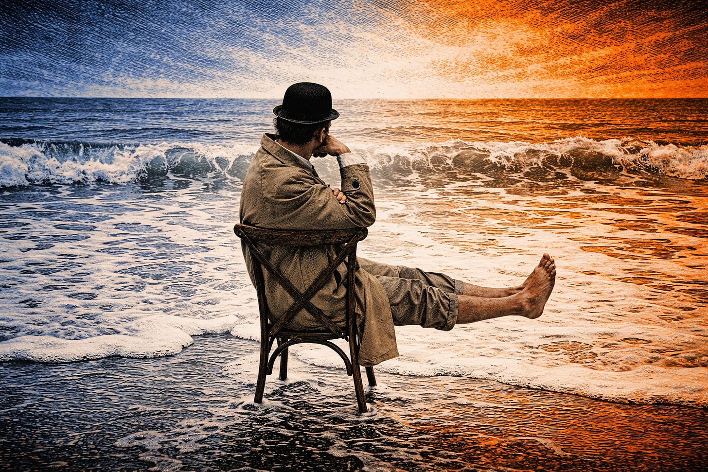 Contemplating the vastness of the sea Contemplating the vastness of the sea