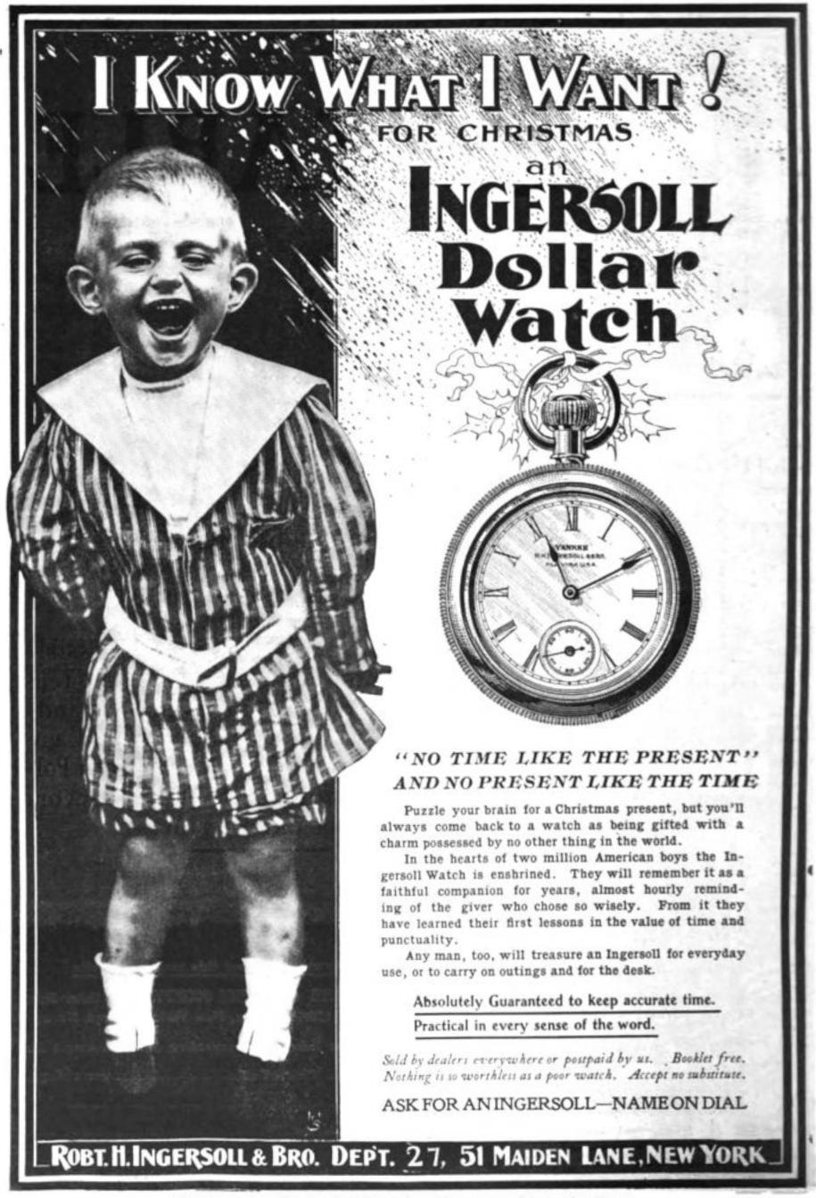 Ingersoll Dollar Watch ad, 1903 Ingersoll Dollar Watch ad, 1903