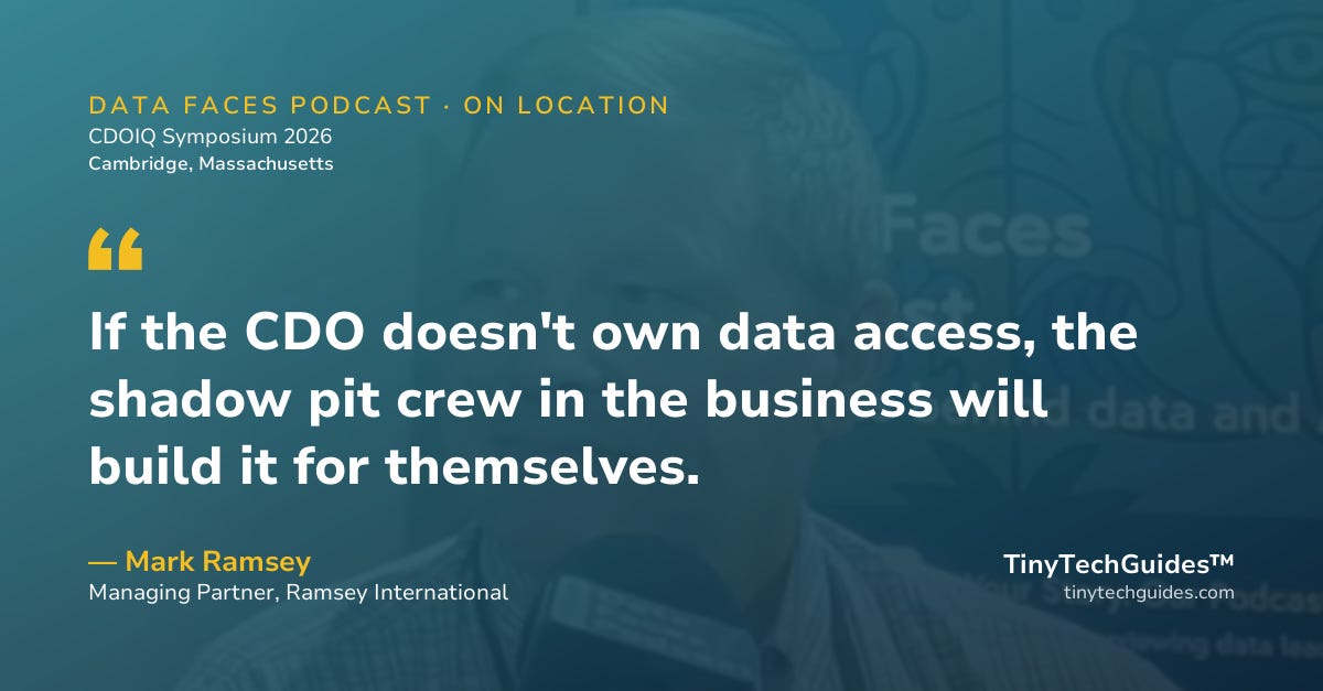 Pull quote from Mark Ramsey, Ramsey International: "The shadow pit crew forms when the CDO doesn't own data access."