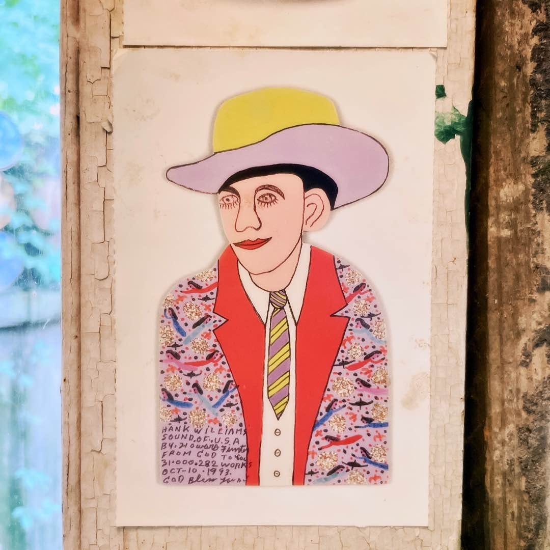 I recently spotted this awesome painting of Hank Williams by Howard Finster at the Abita Mystery House in Abita Springs, LA. photo: Jennifer Sandlin I recently spotted this awesome painting of Hank Williams by Howard Finster at the Abita Mystery House in Abita Springs, LA. photo: Jennifer Sandlin