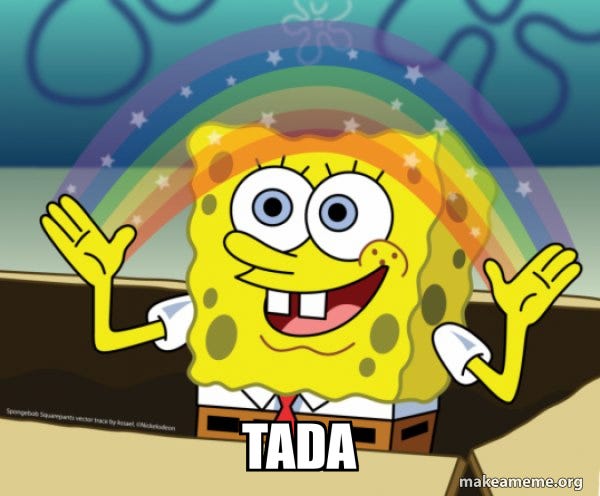 tada - Rainbow Spongbob | Make a Meme