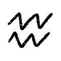 The Aquarius zodiac glyph. 