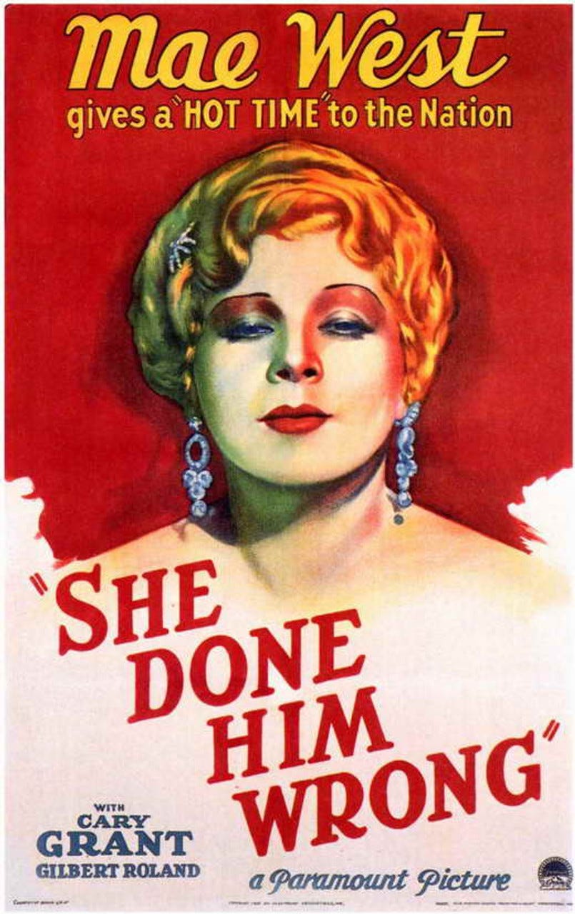 Theatrical poster for She Done Him Wrong (1933)