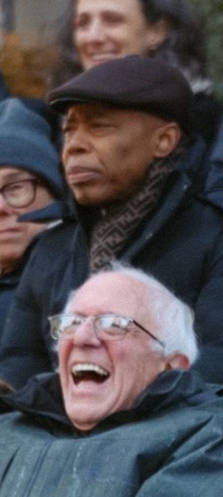 Bernie Sanders bursting out laughing as Eric Adams seethes at Zohran Mamdani’s inauguration Bernie Sanders bursting out laughing as Eric Adams seethes at Zohran Mamdani’s inauguration
