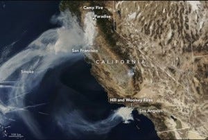 From Space.com: The 2018 California Wildfires as Seen from Space