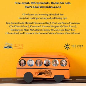 Get On The Bus! Wellington Writers Visit Havelock North: Thursday, Feb 12, 2026, 6pm — The Cuba Press Comes To Town