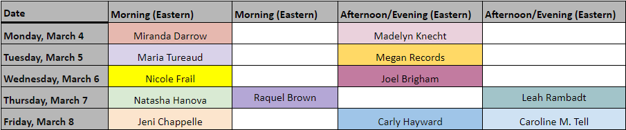 2024 Meet The Editor Schedule