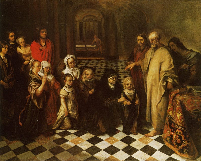 Peter in the House of Cornelius, by Barend Fabritius