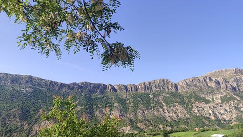 The Fiat gets tested; the scenery gets stunning - the final vista is at our pension. 