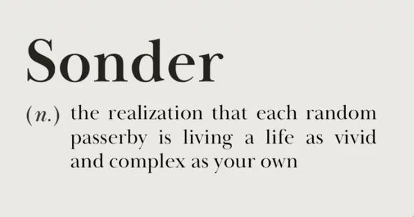 This may contain: the words sonder are written in black and white