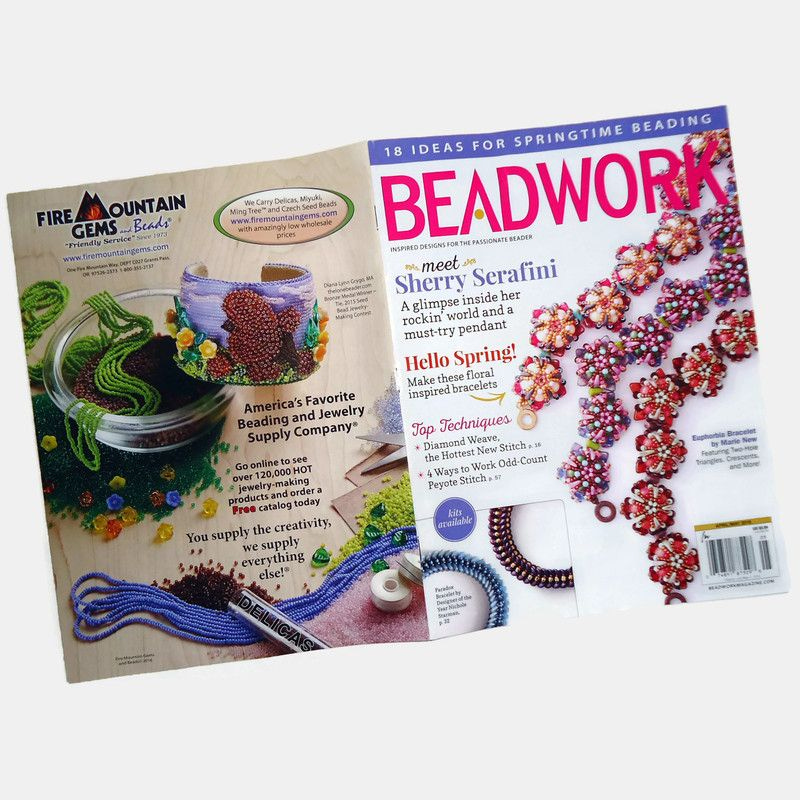 Fire Mountain Gems Beading Contest Beadwork Magazine Back Cover Ad Poodle Cuff Bracelet