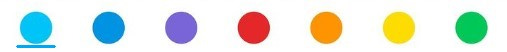 Seven dots of different colors. Dot 1 underlined. Seven dots of different colors. Dot 1 underlined.