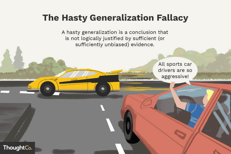 The hasty generalization fallacy