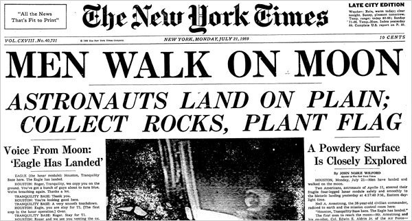 Men Walks on Moon, The New York Times (1969)