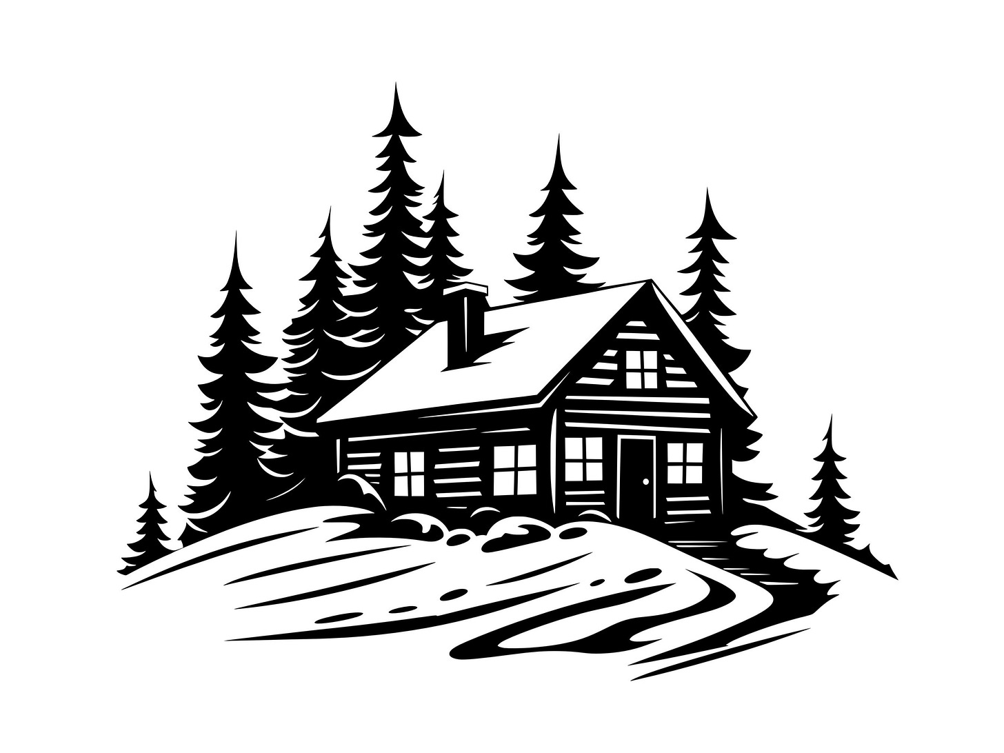 Winter Cabin SVG Snowy Christmas Cottage Cabin in Woods Printable Clip Art  Cut File, Instant Download, Commercial Use, Svg Png Jpg Eps Pdf - Etsy