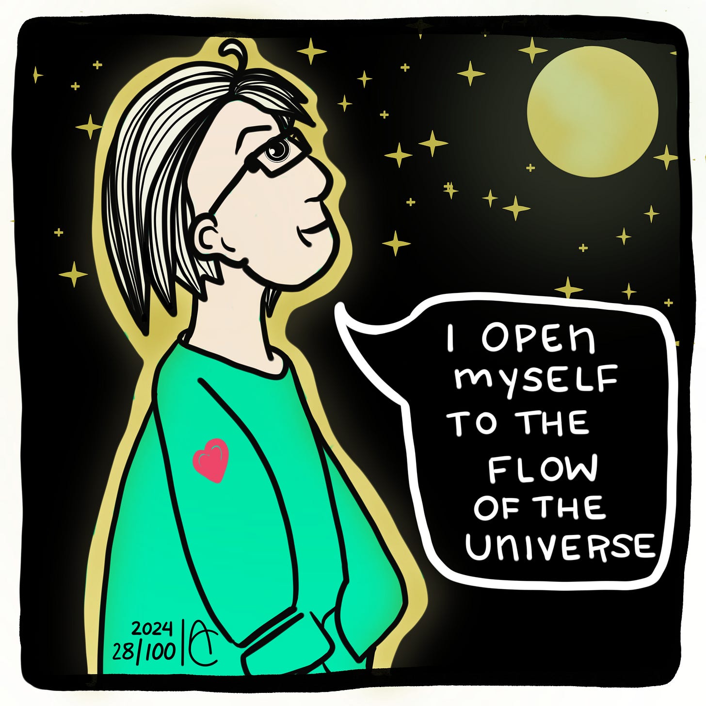 28/100: I open myself to the flow of the universe. 28/100: I open myself to the flow of the universe.