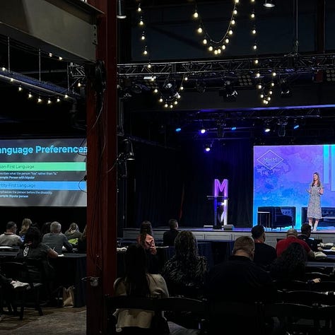 Linea driving and giving a peace sign, Linea presenting on a stage, Linea and her dad smiling and wearing sunglasses, the Northern Lights, Linea making a scared face next to her smiling dad at The House on the Rock, Linea and two friends in front of a hot air balloon.