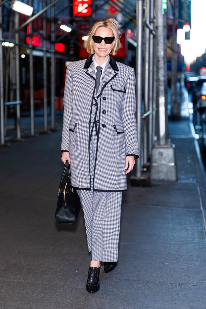 Leslie Bibb is seen in Midtown NYC