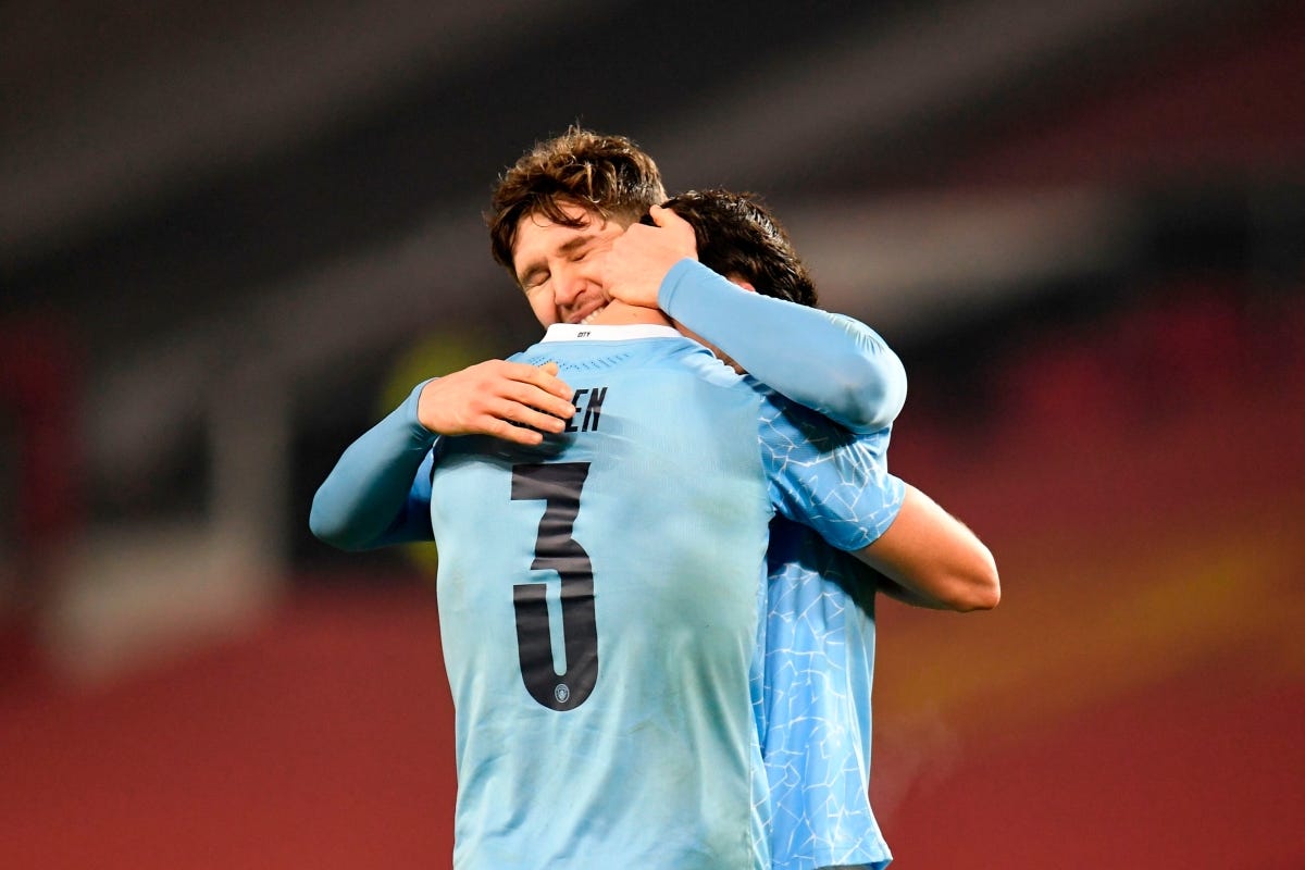 Man City&#39;s in-form star John Stones reveals moment he accidentally poked  Ruben Dias in EYE in wild celebrations