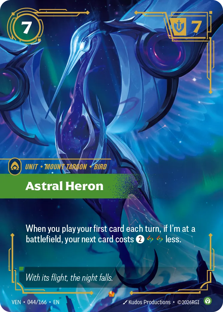 VEN-044 Astral Heron Card - Riftbound TCG VEN-044 Astral Heron Card - Riftbound TCG