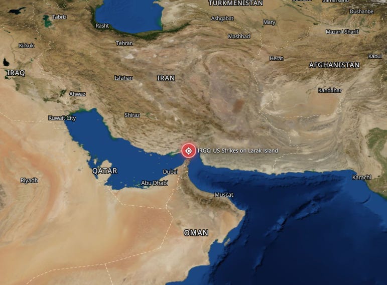 IRGC: U.S. Forces Struck Larak Island, Revolutionary Guard Says It Will Punish Attacker