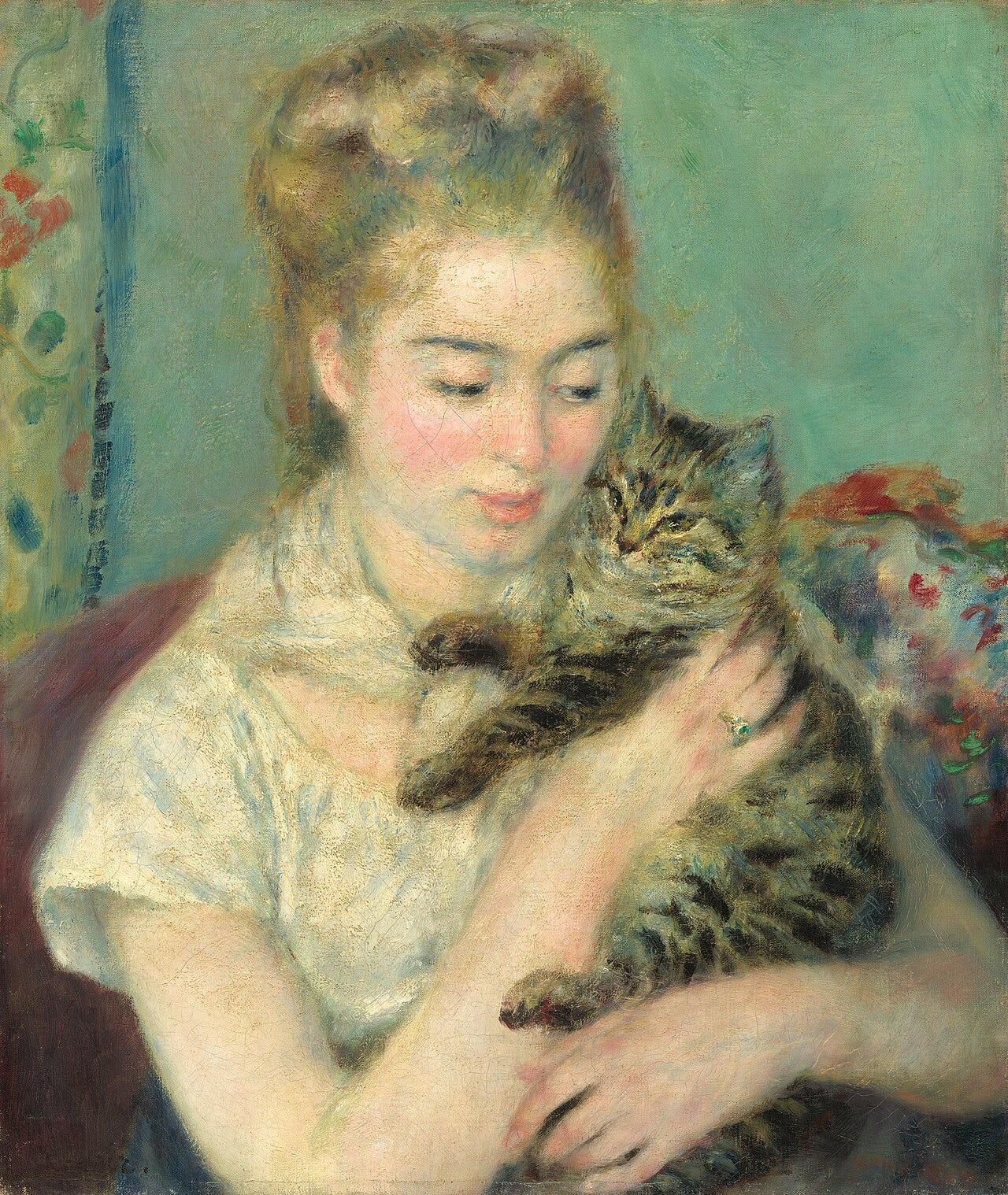 Pierre Auguste Renoir, Woman with a Cat, about 1875 Pierre Auguste Renoir, Woman with a Cat, about 1875