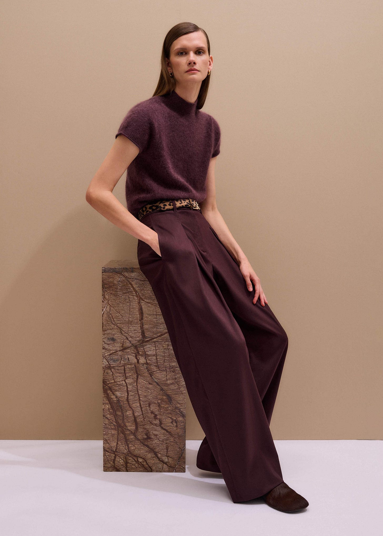 ME+EM Tapered Trouser | Bordeaux | Image 2