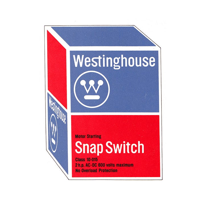 Westinghouse packaging and branding Paul Rand, 1961, LogoArchive, Logo Histories