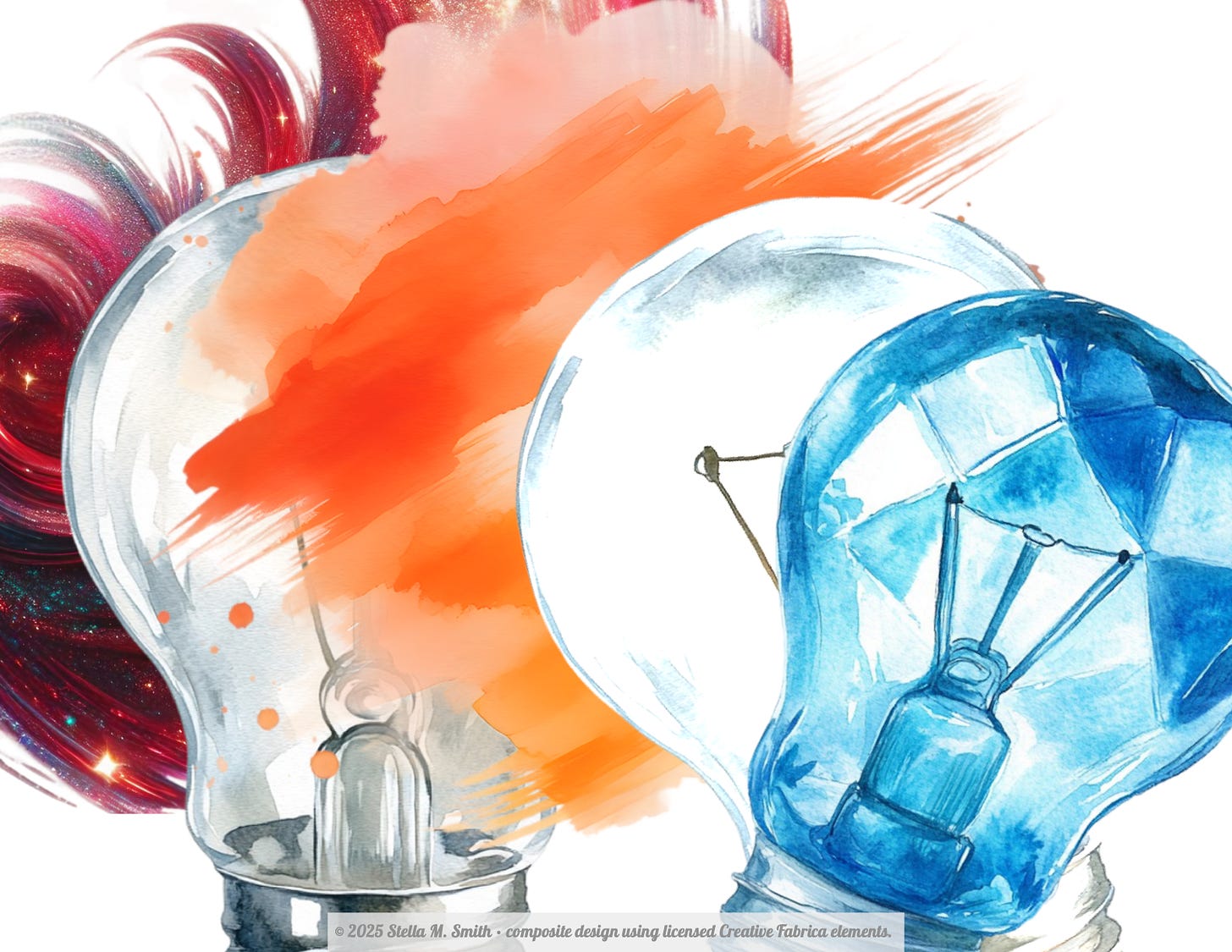 A watercolor design showing two lightbulbs: one surrounded by warm orange-red tones representing Bootcamp’s effort, and one glowing with faceted Revelation Blue light, symbolizing the Foundry’s surrendered peace. A watercolor design showing two lightbulbs: one surrounded by warm orange-red tones representing Bootcamp’s effort, and one glowing with faceted Revelation Blue light, symbolizing the Foundry’s surrendered peace.