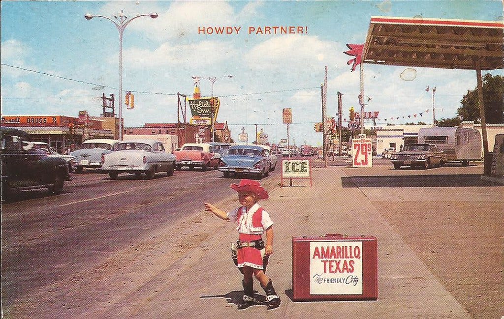 Amarillo, Texas vintage postcard - circa early 1960's. | Flickr
