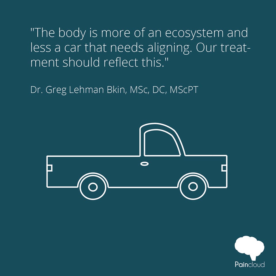 When changing pain we need to recognize that the human body is more of an ecosystem, not a machine When changing pain we need to recognize that the human body is more of an ecosystem, not a machine