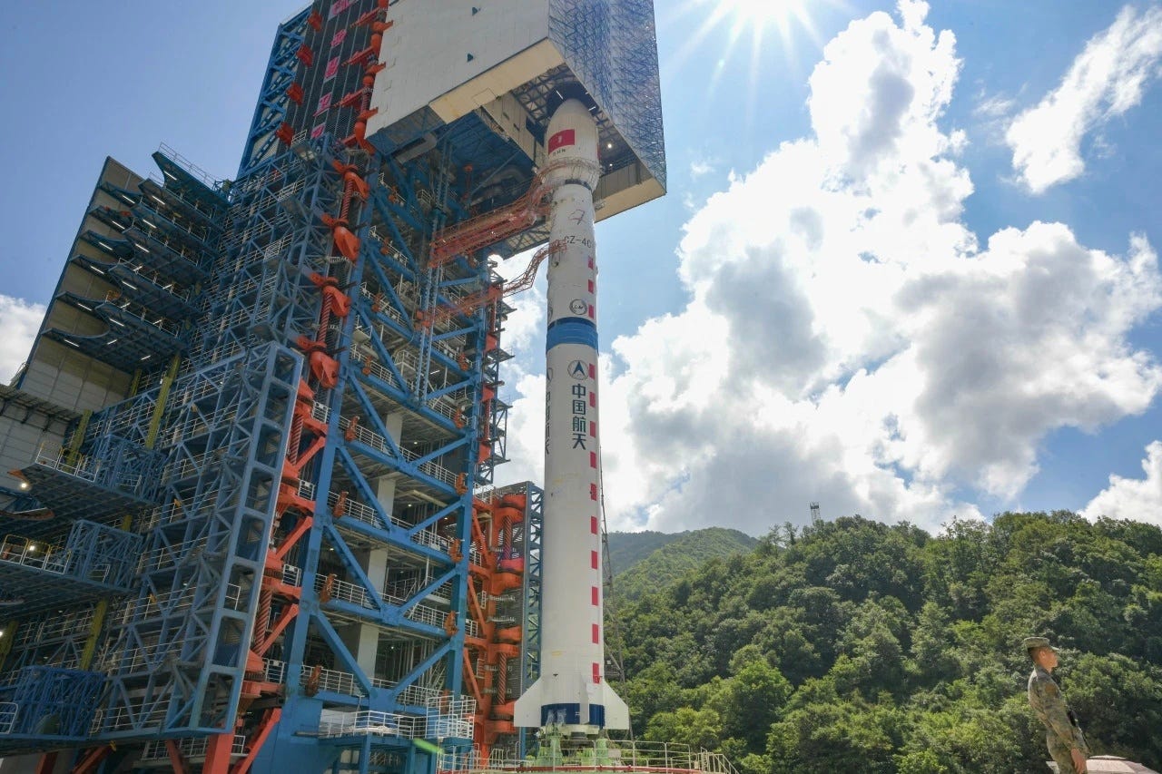 The Long March 4C Y63 vehicle at Launch Complex 3 ahead of its mission.