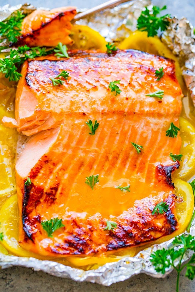 Grilled Honey Lemon Butter Salmon - EASY, ready in 10 minutes, and a FOOLPROOF way to make grilled salmon!! Wonderfully tender, so juicy, just melts in your mouth, and has FABULOUS flavor!! Grilled Honey Lemon Butter Salmon - EASY, ready in 10 minutes, and a FOOLPROOF way to make grilled salmon!! Wonderfully tender, so juicy, just melts in your mouth, and has FABULOUS flavor!!