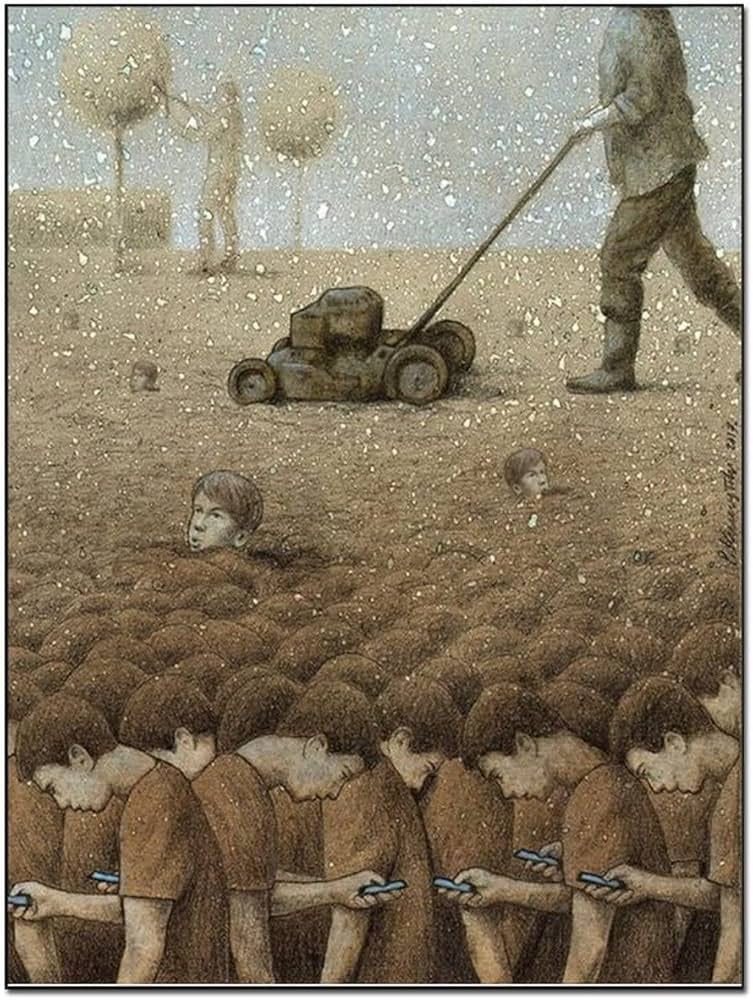 Amazon.com: Pawel Kuczynski Sarcastic Illustration Poster Perfect Garden  Vintage Art Canvas Print Canvas Painting Posters And Prints Wall Art  Pictures for Living Room Bedroom Decor 8x10inch(20x26cm) Frame-style:  Posters & Prints