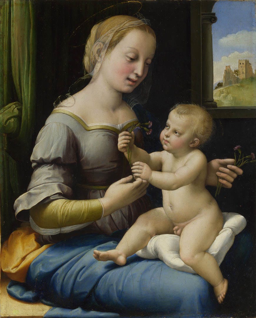 Madonna playing with baby