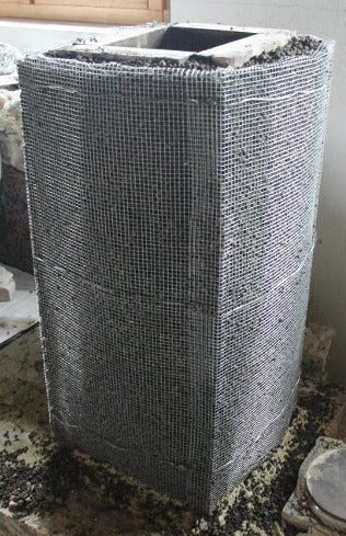 mesh filled with expanded clay