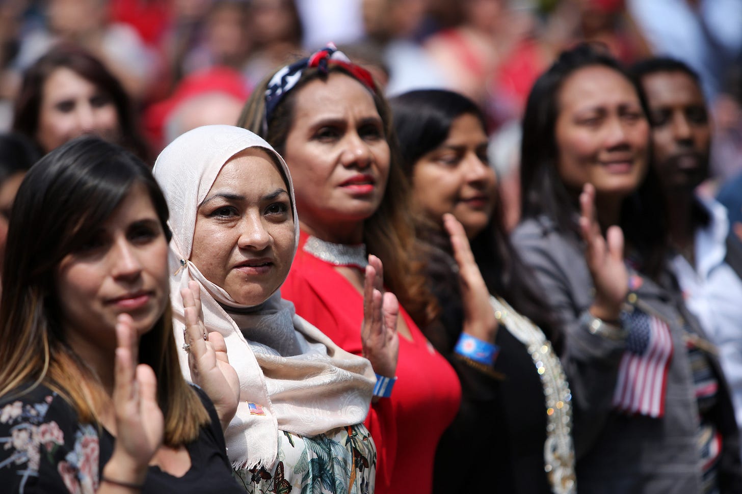 A naturalization ceremony on July 4, 2019 A naturalization ceremony on July 4, 2019