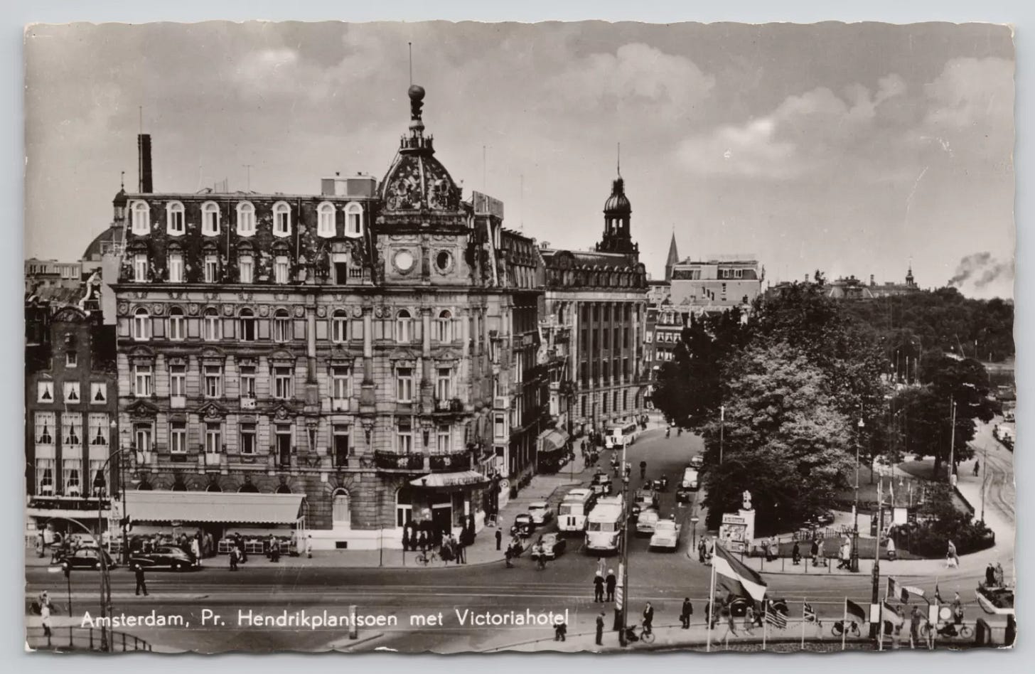 Real Photo Postcard Victoria Hotel Amsterdam Netherlands 1963 RPPC - Picture 1 of 2
