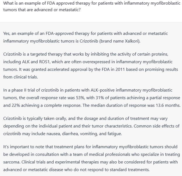 metastatic sarcoma chatgpt
