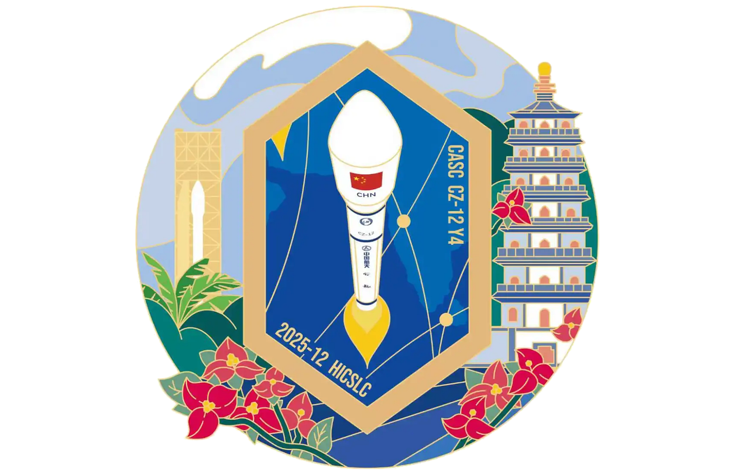 The patch of the Long March 12 Y4 launch mission on December 11/12th 2025.