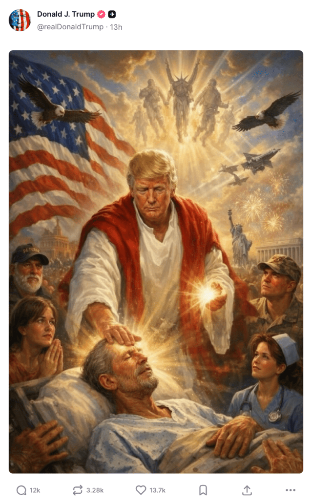How an Image Depicting Trump as Christ Sparked a Backlash on the Religious  Right - WSJ